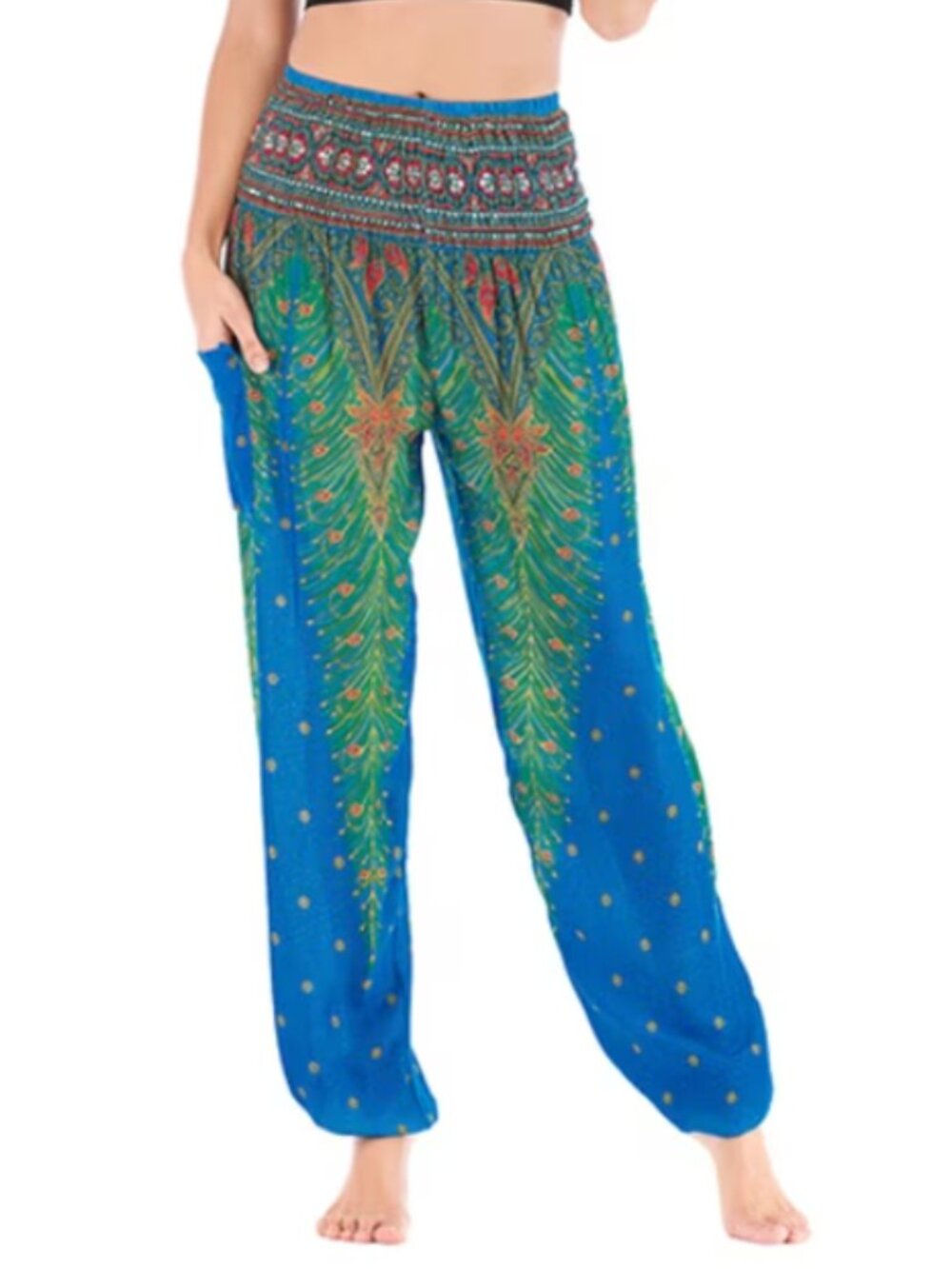 Lafbaz Peacock Harem Pants Sz L